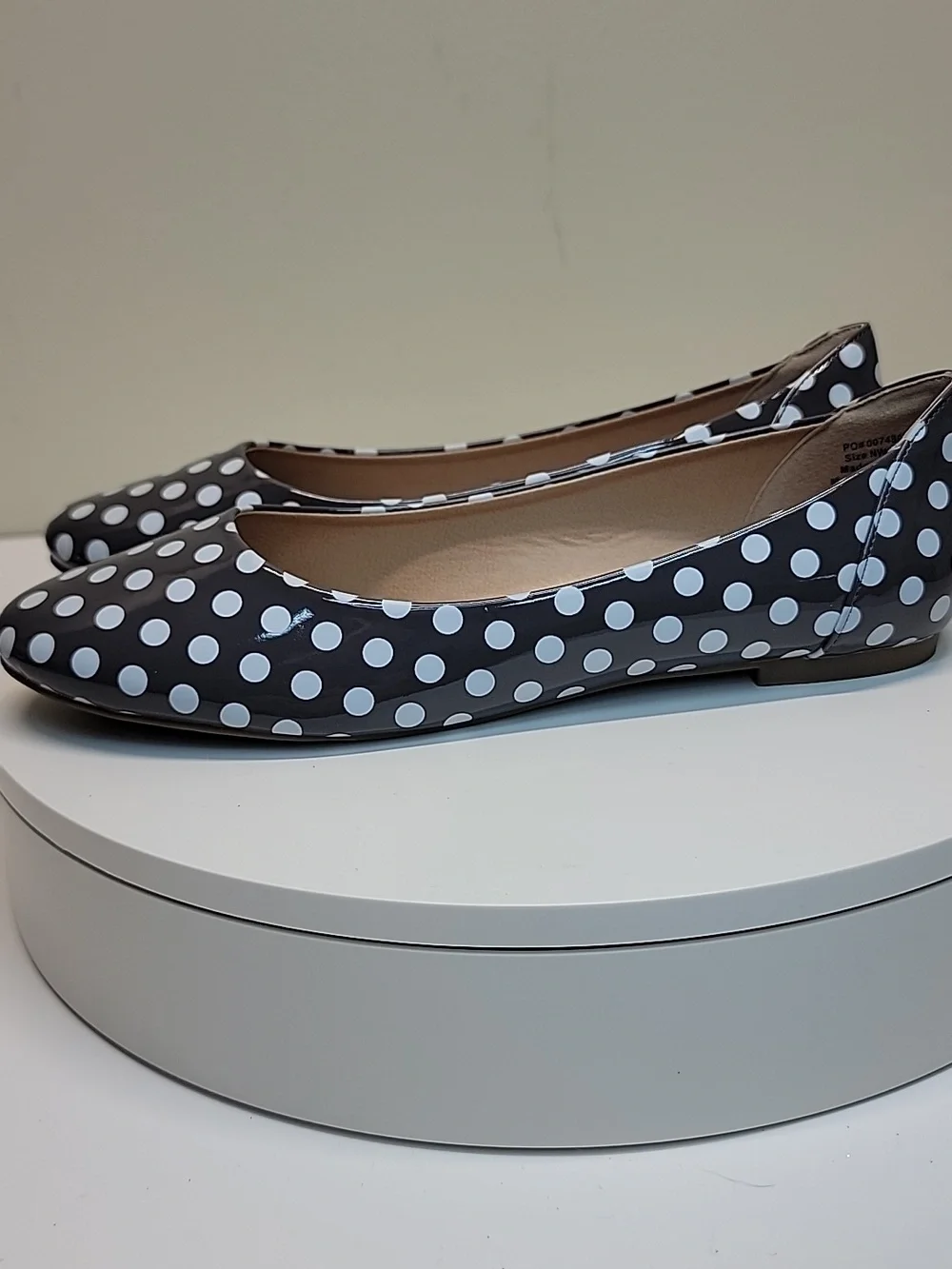 Journee Collection Grey Polka Dot Ballet Flats NEW Slip-on
